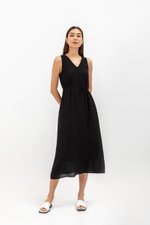 SIGRID V NECK MIDI DRESS