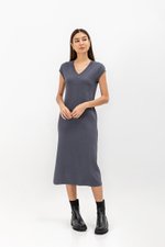 CARRIE V NECK KNIT MIDI DRESS