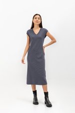 CARRIE V NECK KNIT MIDI DRESS
