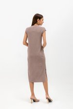 CARRIE V NECK KNIT MIDI DRESS