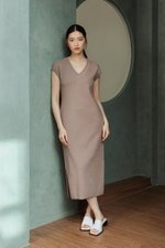 CARRIE V NECK KNIT MIDI DRESS