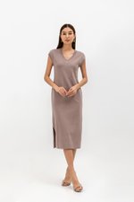 CARRIE V NECK KNIT MIDI DRESS