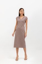 CARRIE V NECK KNIT MIDI DRESS