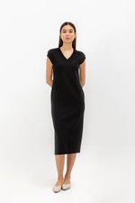 CARRIE V NECK KNIT MIDI DRESS