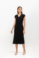 CARRIE V NECK KNIT MIDI DRESS