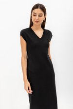 CARRIE V NECK KNIT MIDI DRESS