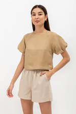 LIMA LINEN PUFF SLEEVE TOP