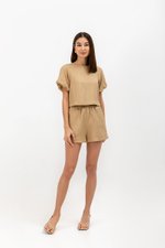 LIMA LINEN PUFF SLEEVE TOP
