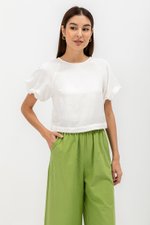 LIMA LINEN PUFF SLEEVE TOP