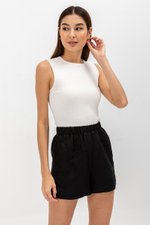 SAFFRON LINEN ELASTIC SHORTS