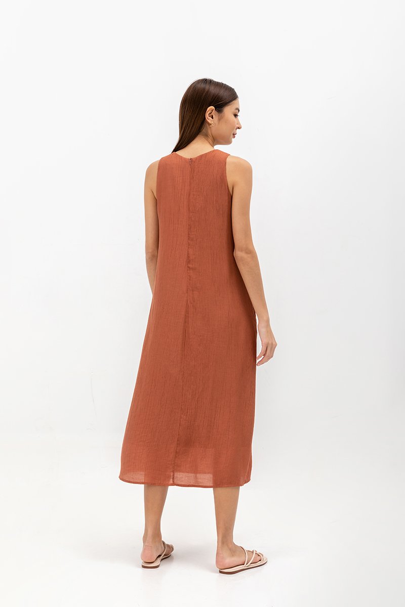 SIGRID V NECK MIDI DRESS