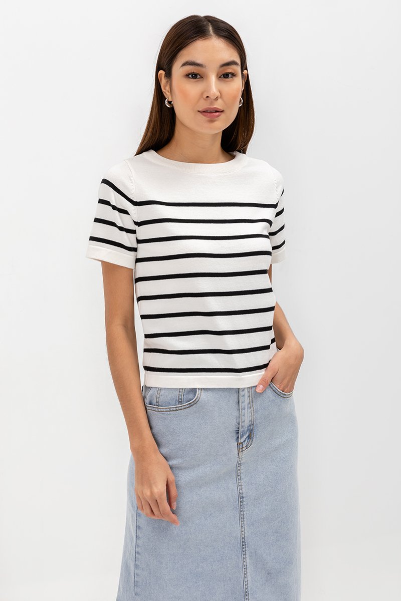 *BACKORDER* ELOWEN KNIT STRIPE TOP