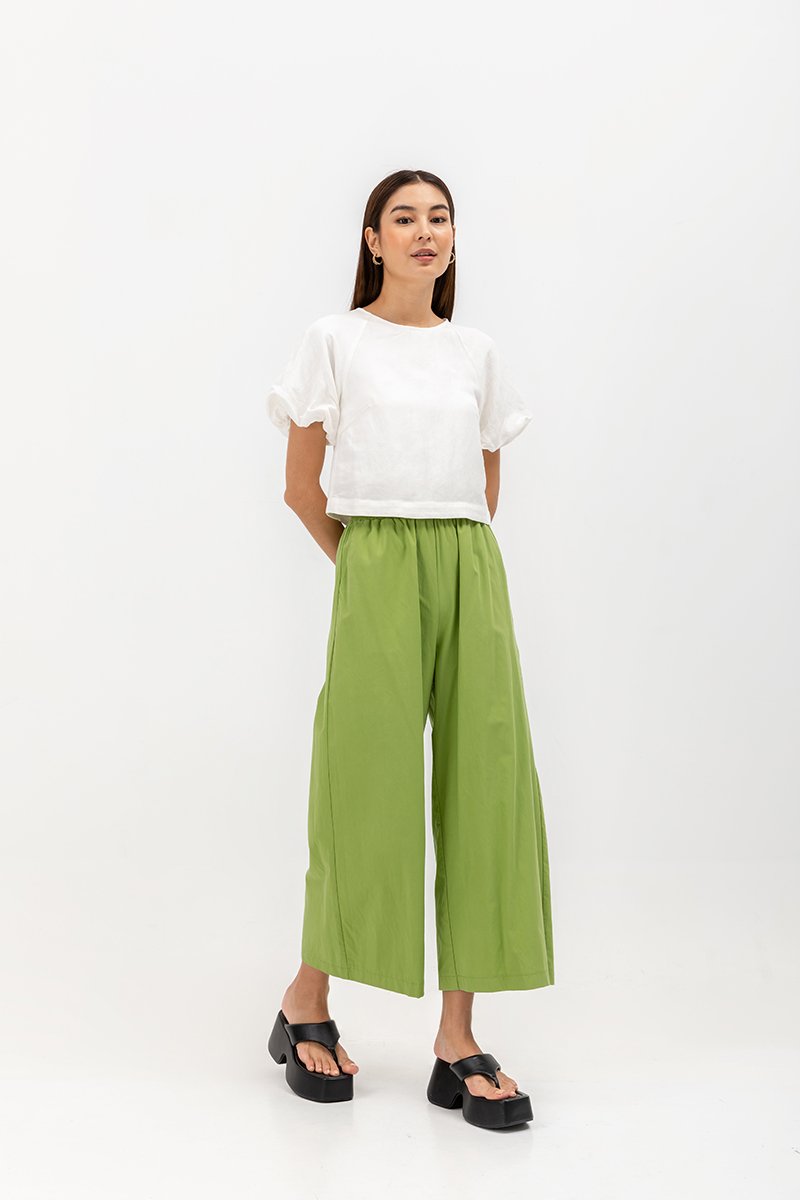 LIMA LINEN PUFF SLEEVE TOP