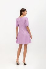 YODI PUFF SLEEVE LINEN MINI DRESS