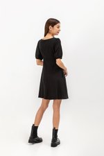 YODI PUFF SLEEVE LINEN MINI DRESS