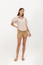 KATNISA BUTTONDOWN PUFF SLEEVE SHIRT
