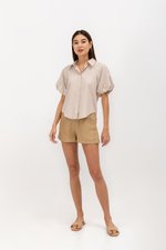 KATNISA BUTTONDOWN PUFF SLEEVE SHIRT