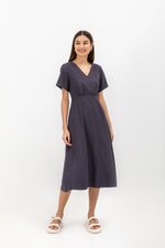 MICHAA V NECK MIDI DRESS MICHAA V NECK MIDI DRESS