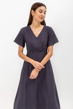 MICHAA V NECK MIDI DRESS MICHAA V NECK MIDI DRESS