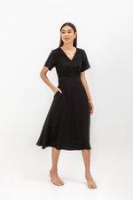 MICHAA V NECK MIDI DRESS MICHAA V NECK MIDI DRESS