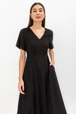 MICHAA V NECK MIDI DRESS MICHAA V NECK MIDI DRESS