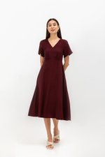 MICHAA V NECK MIDI DRESS MICHAA V NECK MIDI DRESS