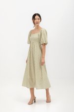 KHARI PRINTED PUFF SLEEVE DRESS KHARI PRINTED PUFF SLEEVE DRESS