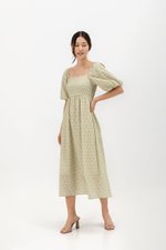 KHARI PRINTED PUFF SLEEVE DRESS KHARI PRINTED PUFF SLEEVE DRESS