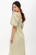 KHARI PRINTED PUFF SLEEVE DRESS KHARI PRINTED PUFF SLEEVE DRESS