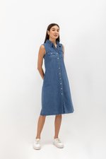 VERENA BUTTONDOWN DENIM MIDI SHIRT DRESS