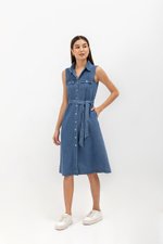 VERENA BUTTONDOWN DENIM MIDI SHIRT DRESS