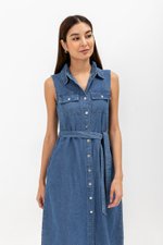 VERENA BUTTONDOWN DENIM MIDI SHIRT DRESS