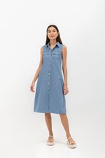 VERENA BUTTONDOWN DENIM MIDI SHIRT DRESS