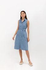 VERENA BUTTONDOWN DENIM MIDI SHIRT DRESS