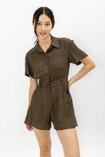 NEENA BUTTONDOWN SHIRT ROMPER NEENA BUTTONDOWN SHIRT ROMPER