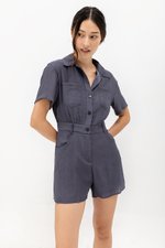 NEENA BUTTONDOWN SHIRT ROMPER NEENA BUTTONDOWN SHIRT ROMPER