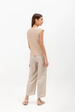 VALDIS PLEATED CAP SLEEVE TOP