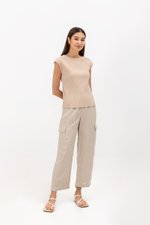 VALDIS PLEATED CAP SLEEVE TOP