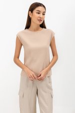 VALDIS PLEATED CAP SLEEVE TOP