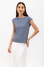 VALDIS PLEATED CAP SLEEVE TOP