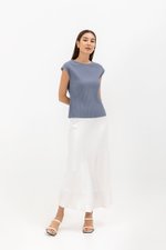 VALDIS PLEATED CAP SLEEVE TOP