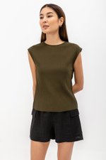 VALDIS PLEATED CAP SLEEVE TOP