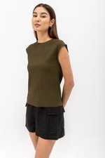 VALDIS PLEATED CAP SLEEVE TOP