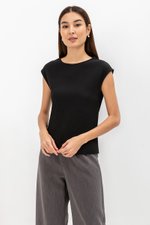 VALDIS PLEATED CAP SLEEVE TOP