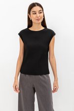 VALDIS PLEATED CAP SLEEVE TOP