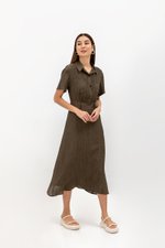 AINE PATCH POCKET TEXTURED MIDI DRESS