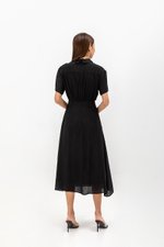 AINE PATCH POCKET TEXTURED MIDI DRESS