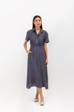 AINE PATCH POCKET TEXTURED MIDI DRESS
