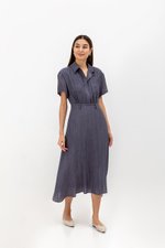 AINE PATCH POCKET TEXTURED MIDI DRESS