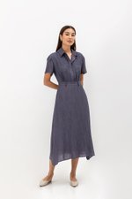 AINE PATCH POCKET TEXTURED MIDI DRESS